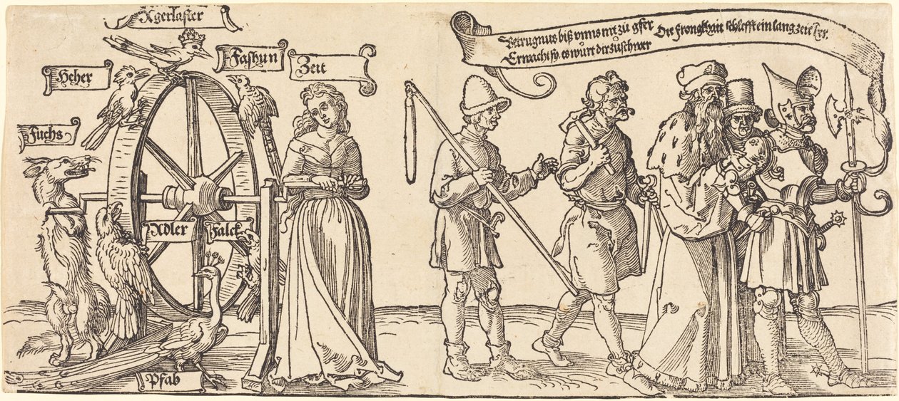 Čas a liška točí kolo štěstí s lidmi všech úrovní doprava od Albrecht Dürer