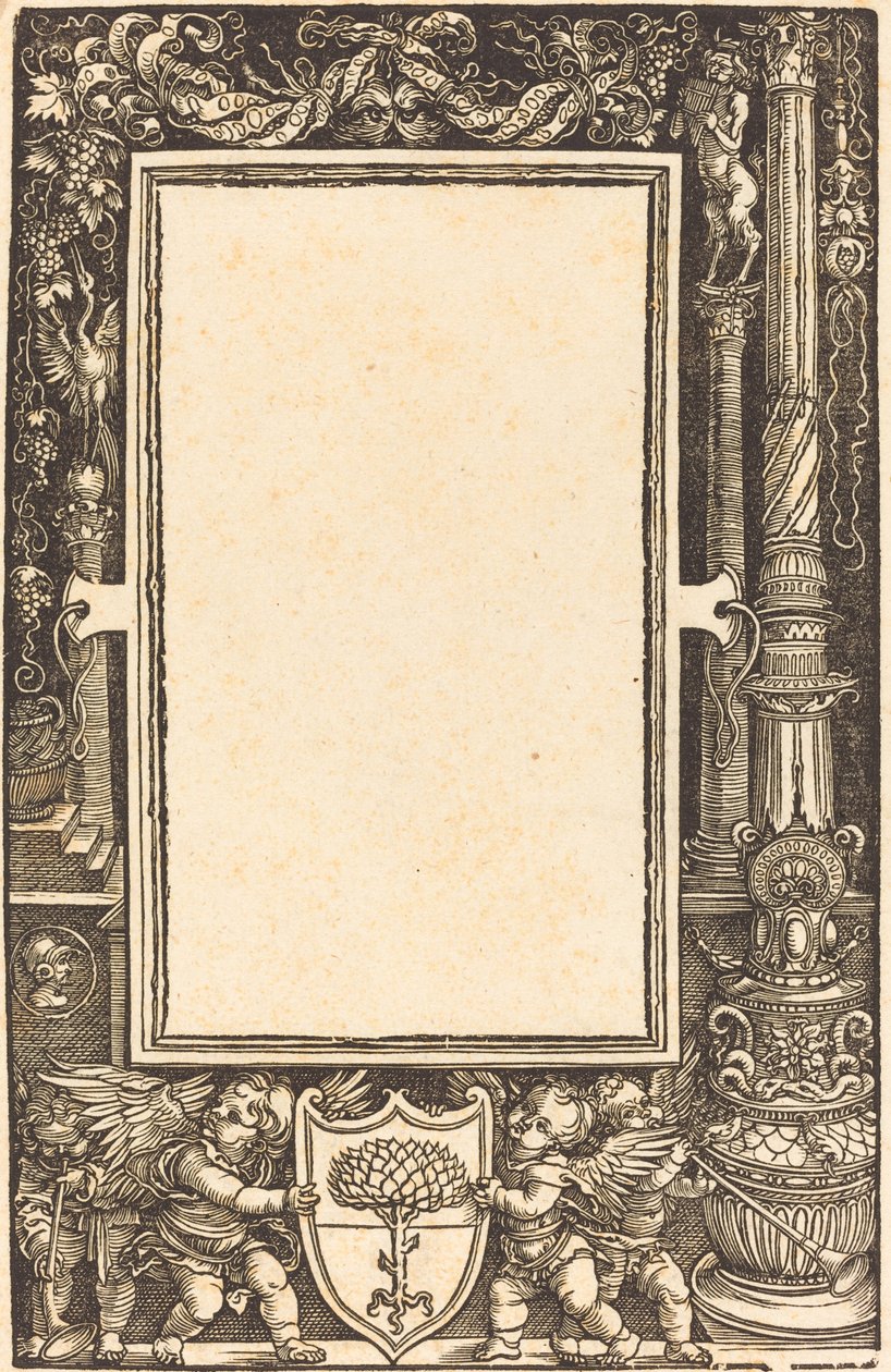 Titulní hranice s Puttim držícím Pirckheimerovy zbraně, pravděpodobně 1513. od Albrecht Dürer