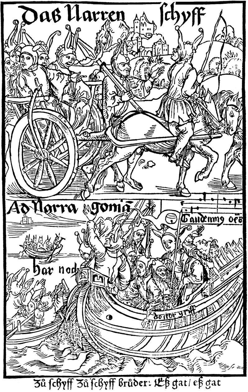 Titulní strana vydání Lodi bláznů, Sebastian Brant, 1494. od Albrecht Dürer