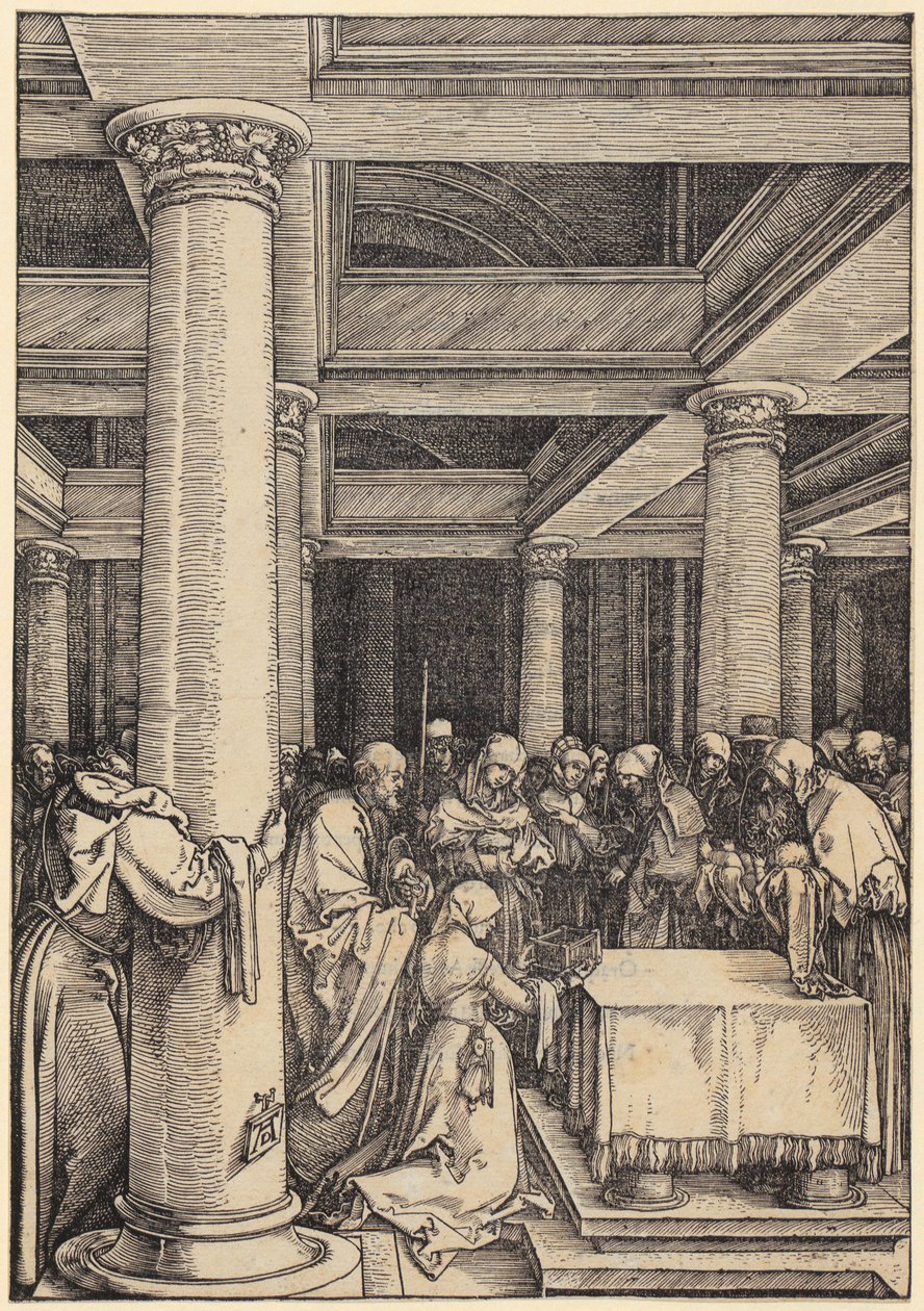 Zásnuby Panny Marie, list 7 ze série „Život Panny Marie“ od Albrecht Dürer