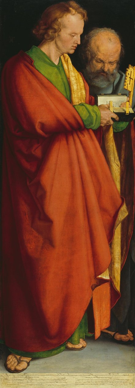 Vier Apostel: Heilige Johannes Ev. und Petrus od Albrecht Dürer