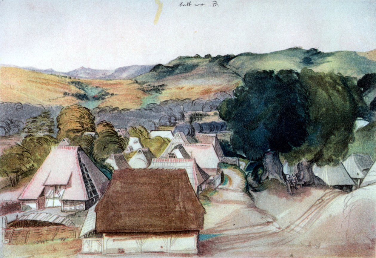 Pohled na Kachreuth, poblíž Norimberku, 1511, 1936 od Albrecht Dürer