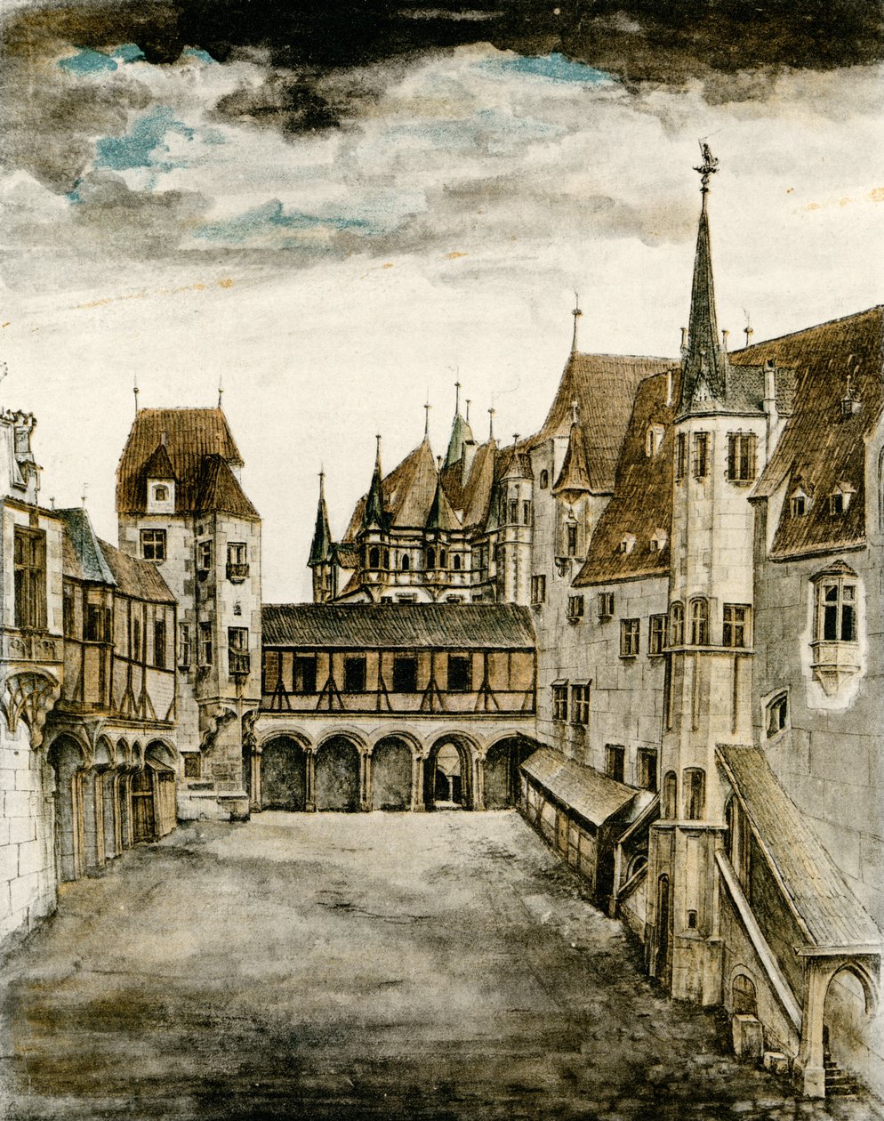 Pohled na zámecké nádvoří od Albrecht Dürer