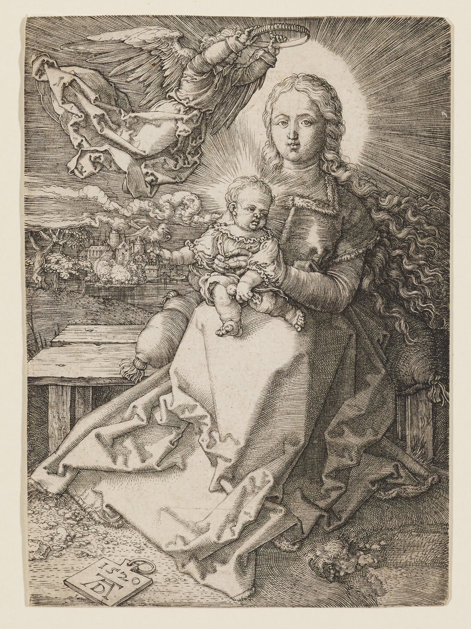 Panna korunovaná andělem od Albrecht Dürer