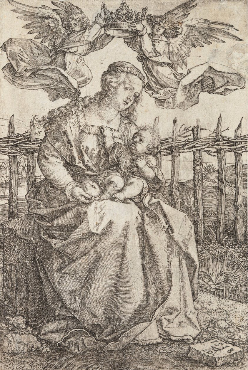Panna Marie korunovaná dvěma anděly od Albrecht Dürer