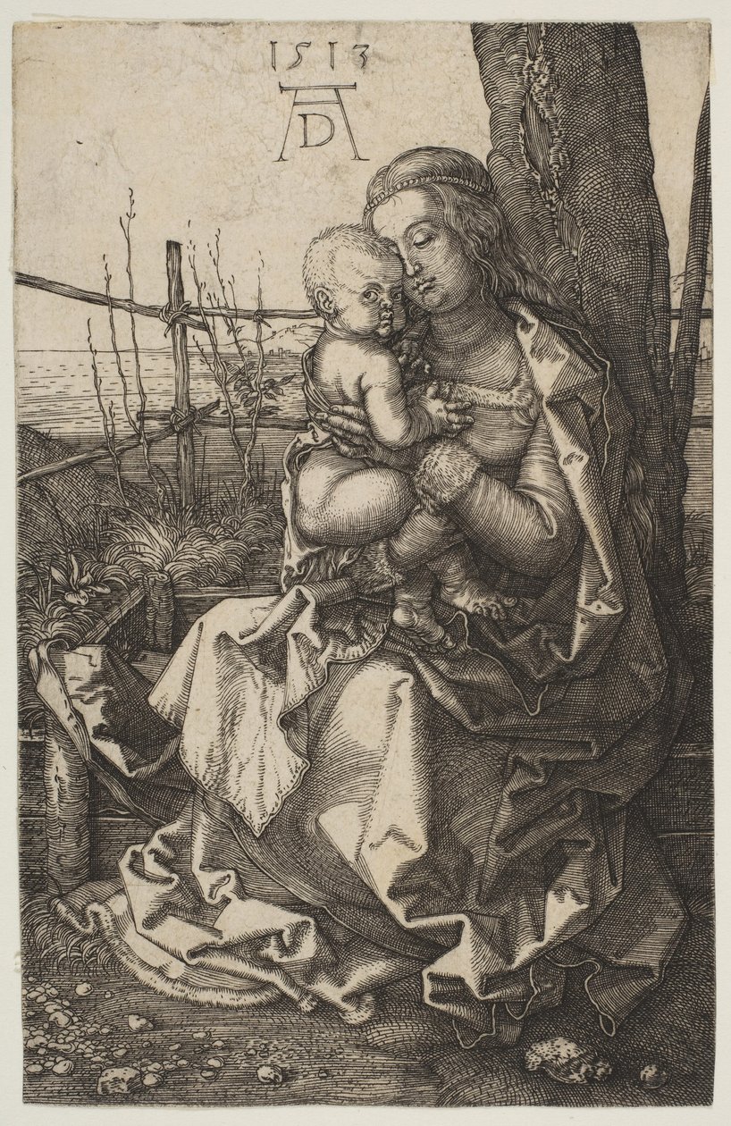 Panna a dítě sedící u stromu, 1513. od Albrecht Dürer