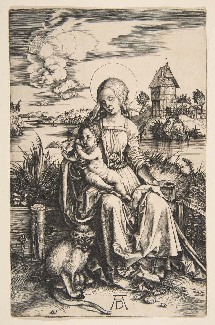 Panna Maria s dítětem a opicí od Albrecht Dürer