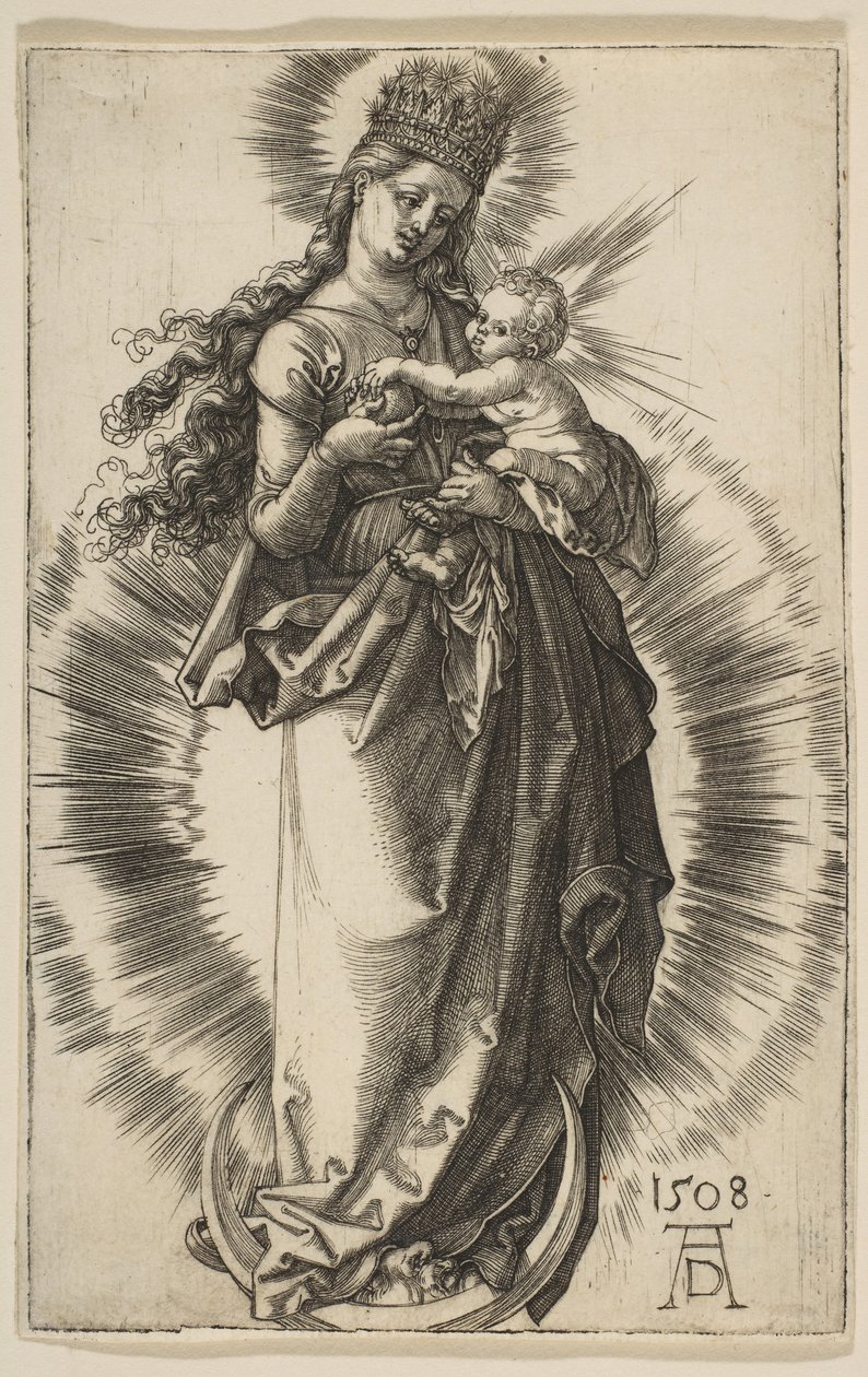 Panna na půlměsíci s hvězdnou korunou, 1508. od Albrecht Dürer