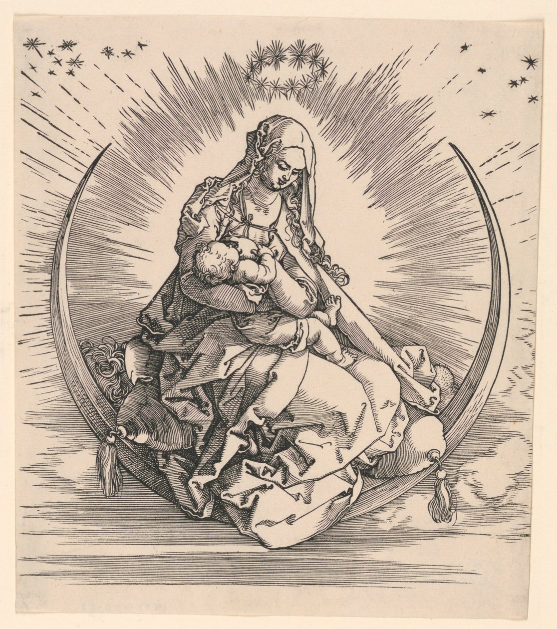 Panna na půlměsíci (titulní strana Život Panny Marie) od Albrecht Dürer