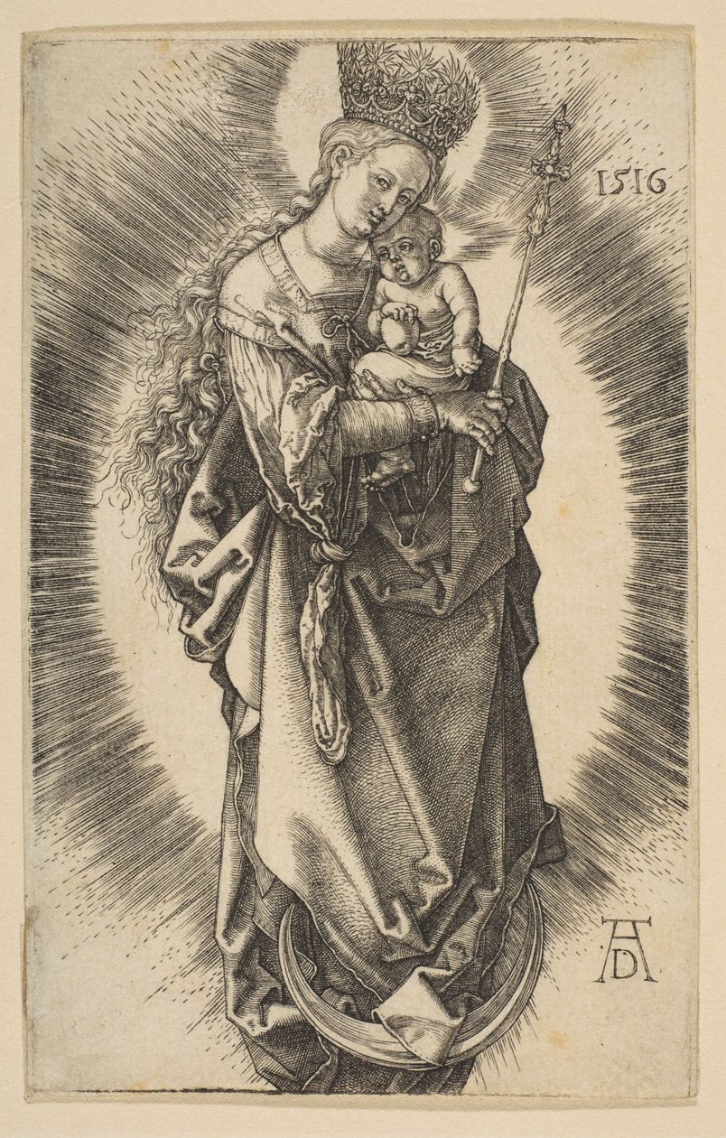 Panna na půlměsíci s žezlem a hvězdnatou korunou od Albrecht Dürer