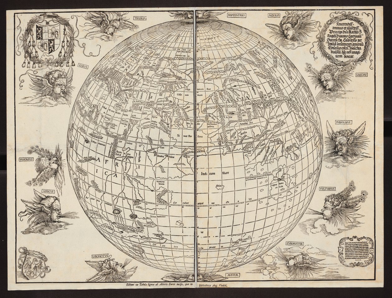 Mapa světa Johannese Stabia od Albrecht Dürer