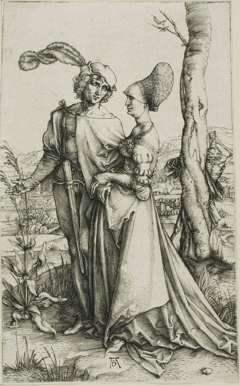 Mladý pár ohrožený smrtí (Promenáda) od Albrecht Dürer