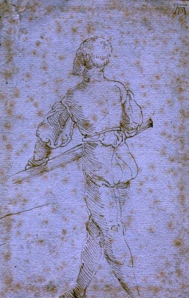 Muž s veslem, cca 1520-21 (pero a inkoust na papíře) od Albrecht Dürer