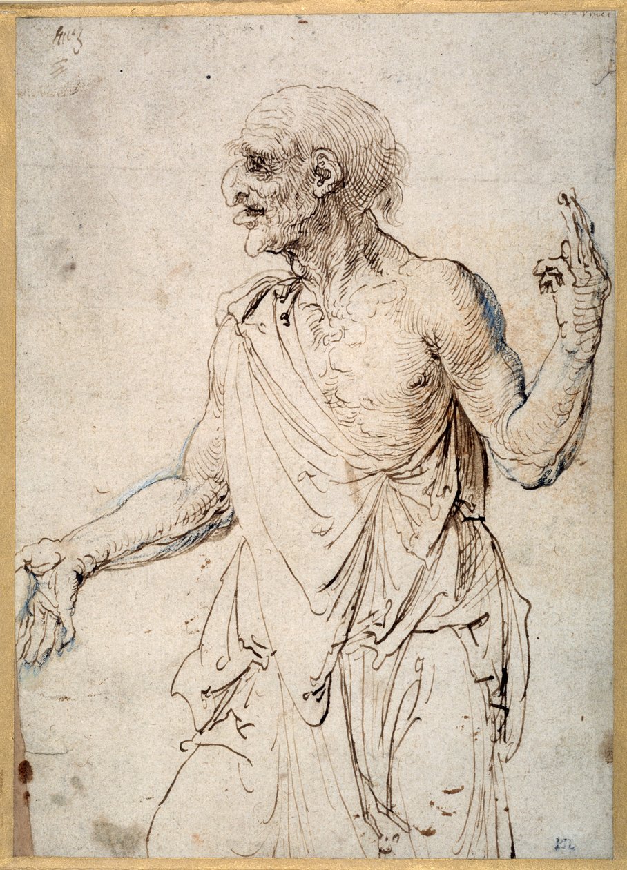 Starý muž gestikuluje (pero a tuš na papíře) od Albrecht Dürer