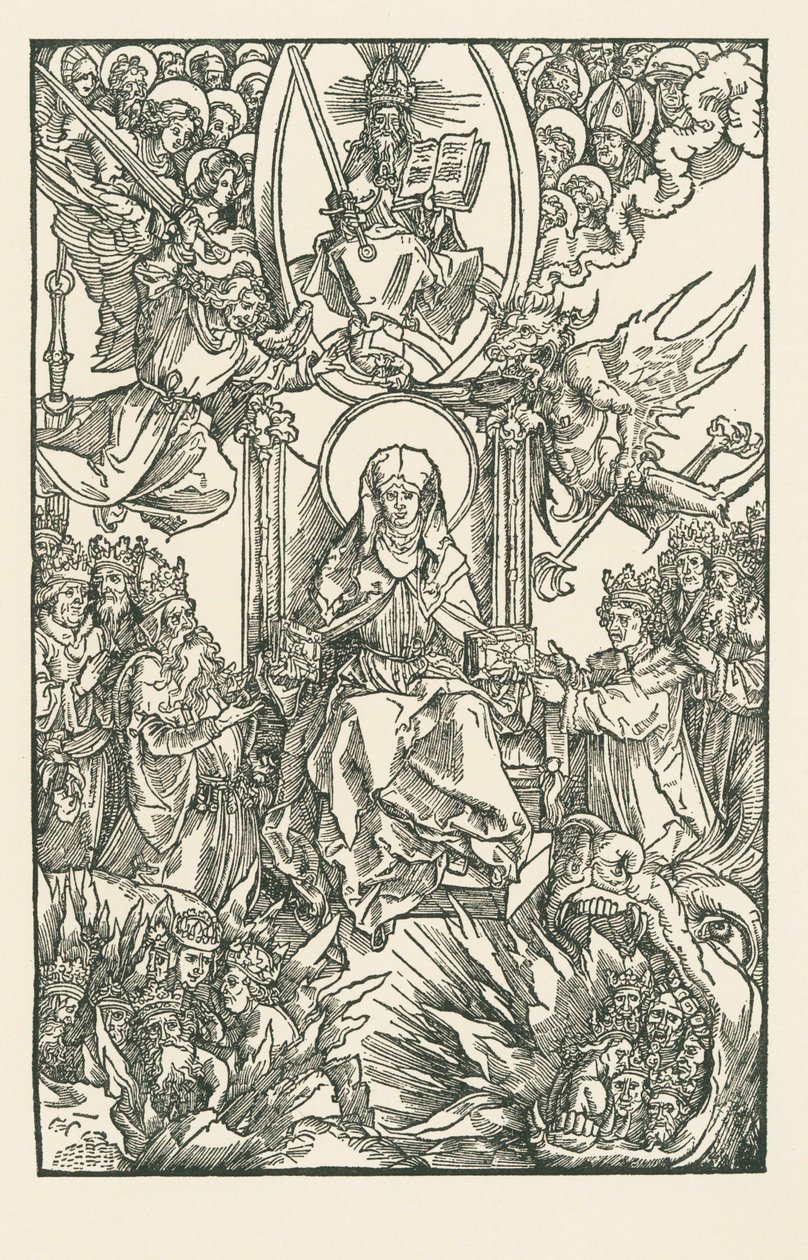 Birgitta předává svá díla císaři, králům a knížatům. od Albrecht Dürer or Duerer