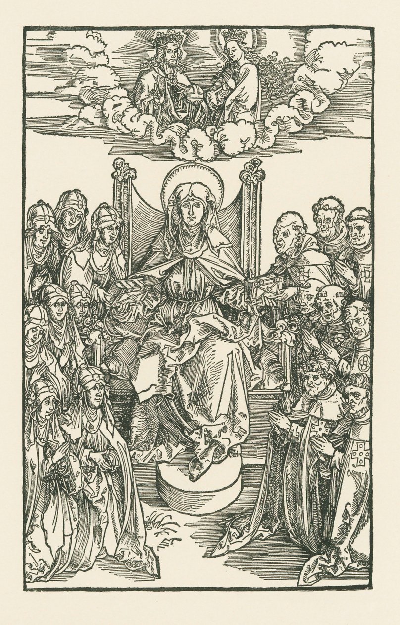 Birgitta obklopená jeptiškami a mnichy od Albrecht Dürer or Duerer