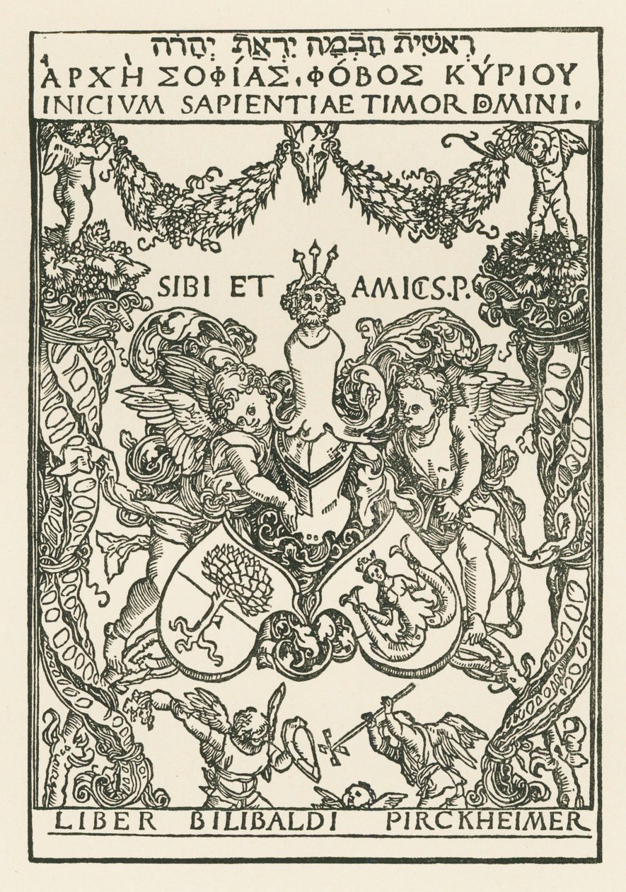 Knihtisk Willibalda Pirckheimera, asi 1502 (dřevoryt) od Albrecht Dürer or Duerer