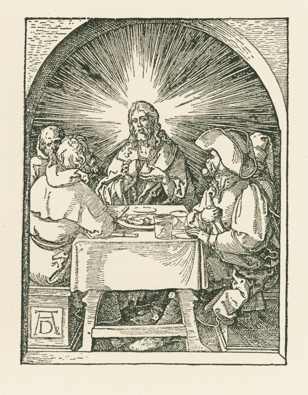 Kristus a učedníci v Emauzích, asi 1510 (dřevoryt) od Albrecht Dürer or Duerer