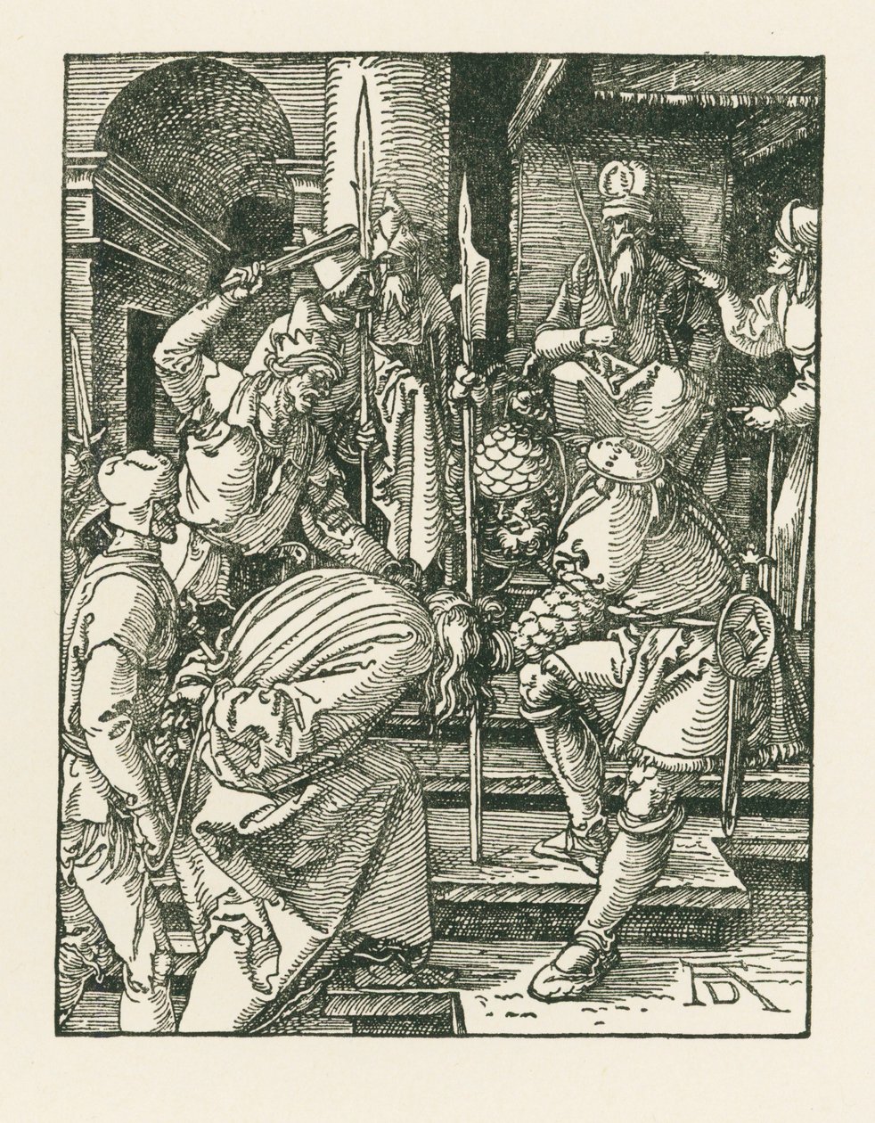 Kristus před Annášem, asi 1508-09 (dřevoryt) od Albrecht Dürer or Duerer