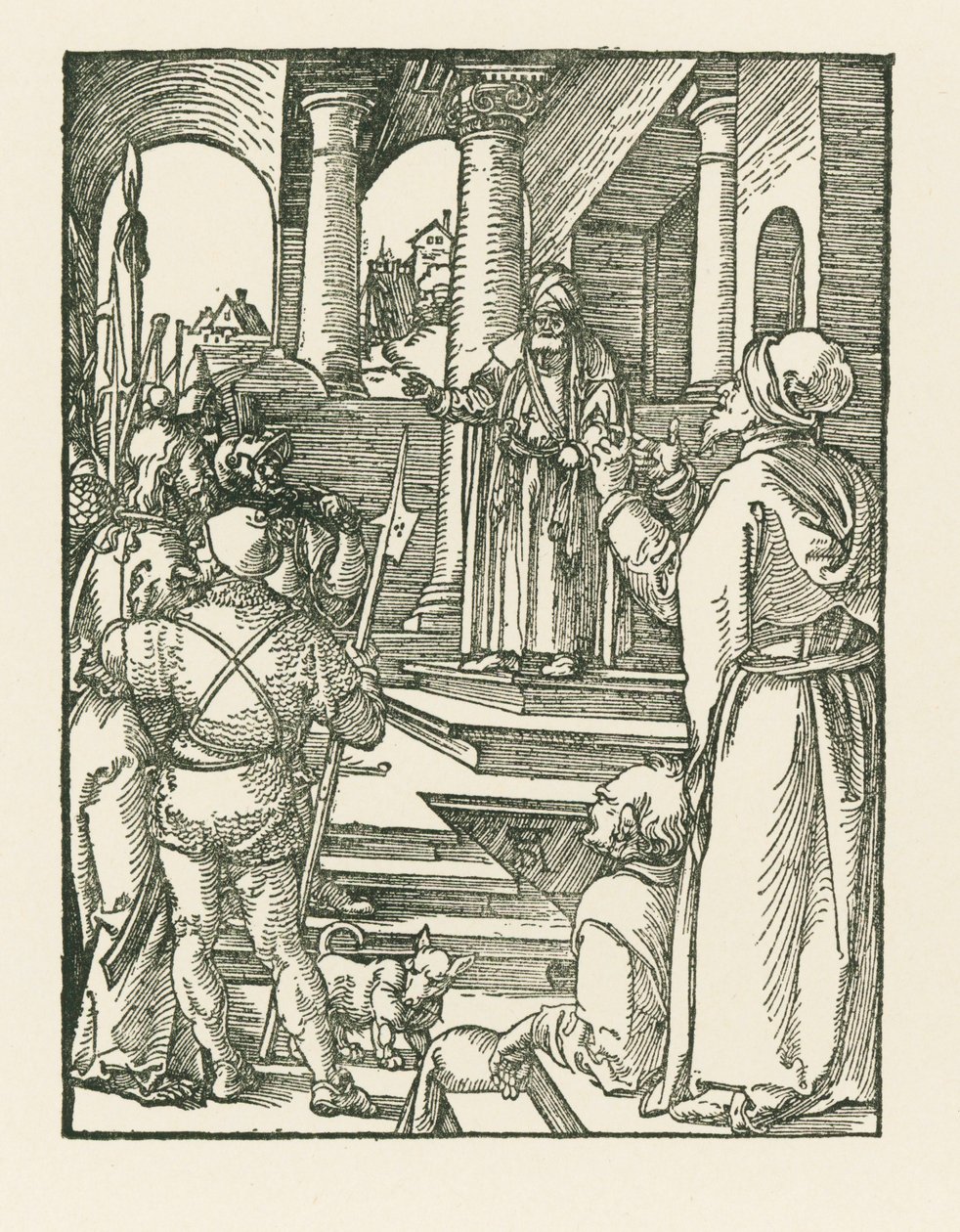 Kristus před Pilátem, asi 1508-09 (dřevoryt) od Albrecht Dürer or Duerer
