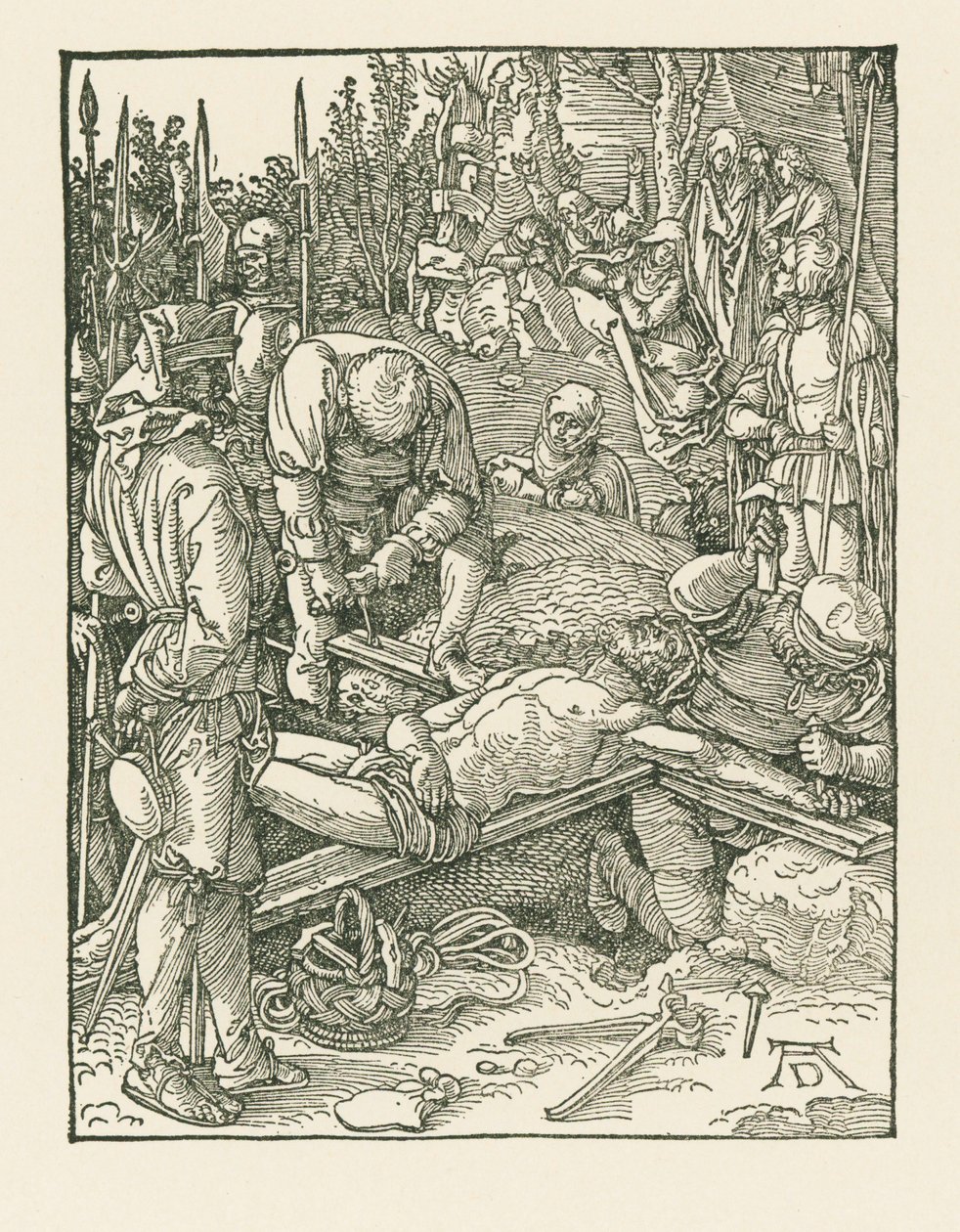 Kristus přibíjený na kříž, asi 1509 (dřevoryt) od Albrecht Dürer or Duerer