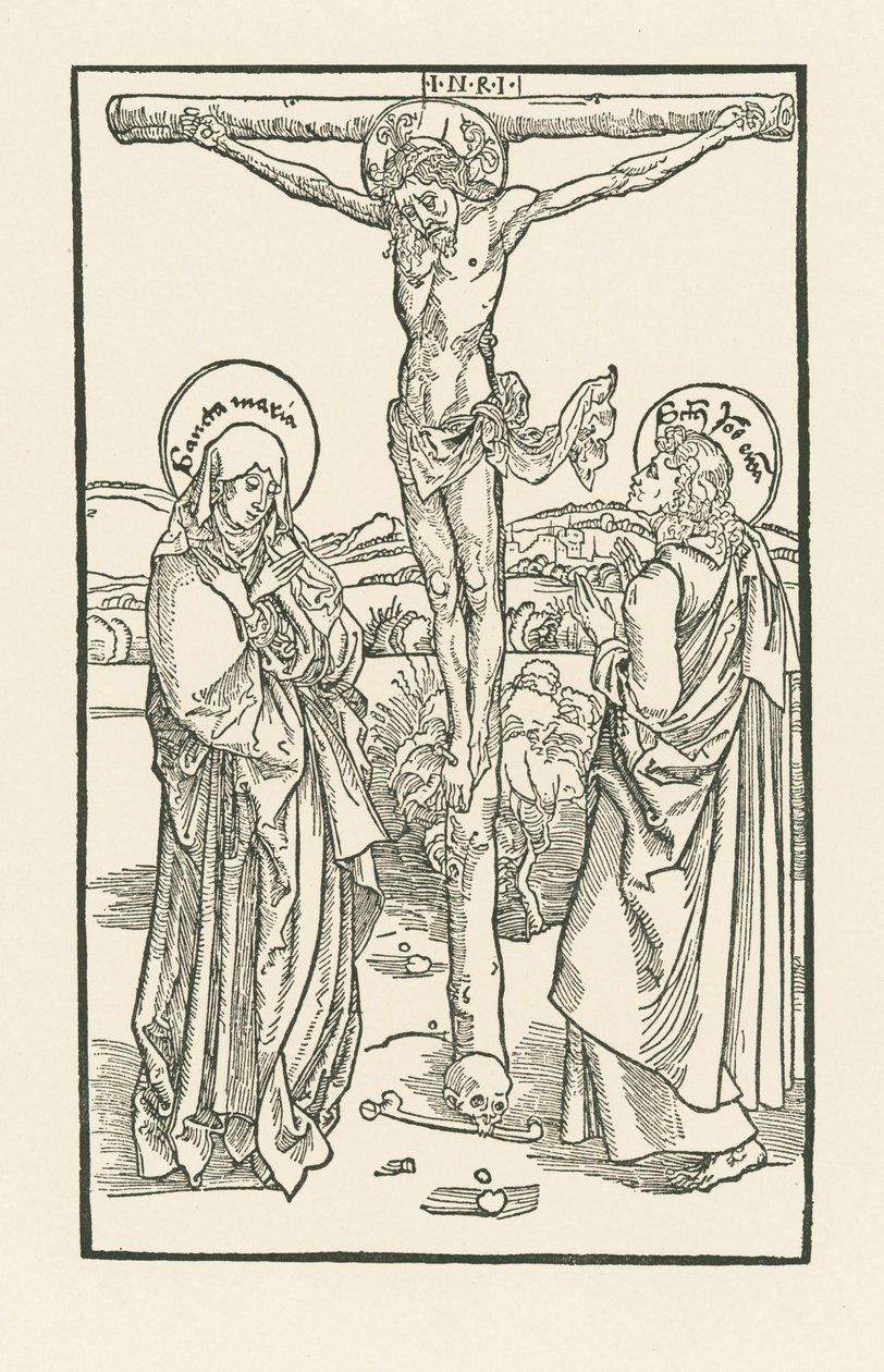 Kristus na kříži s Pannou Marií a svatým Janem od Albrecht Dürer or Duerer