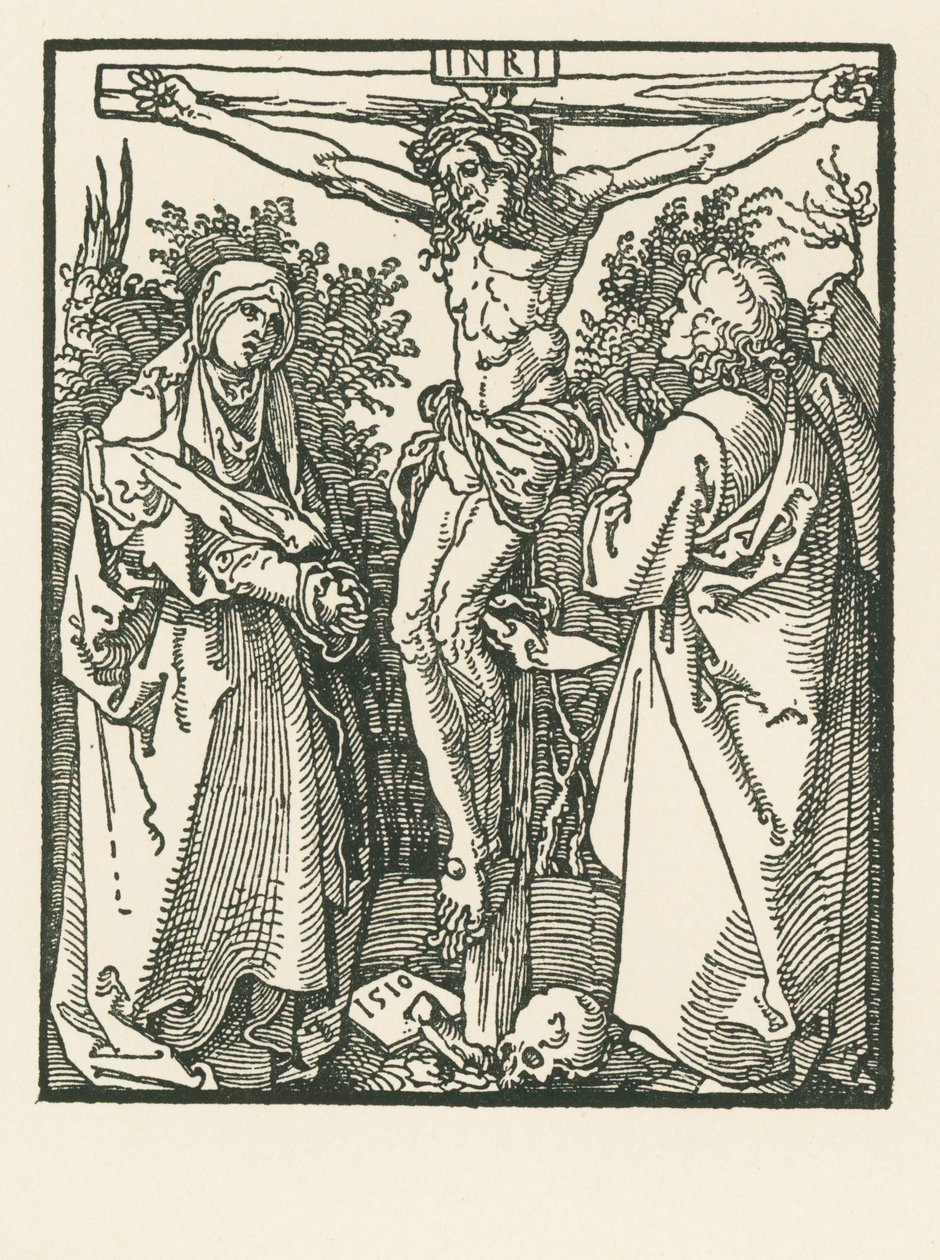 Kristus na kříži s Pannou Marií a svatým Janem od Albrecht Dürer or Duerer