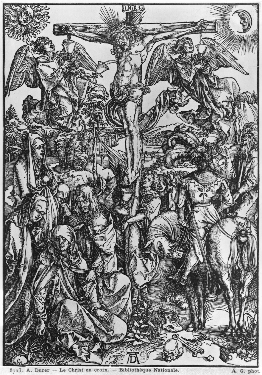 Kristus na kříži (dřevořez) (čb foto) od Albrecht Dürer