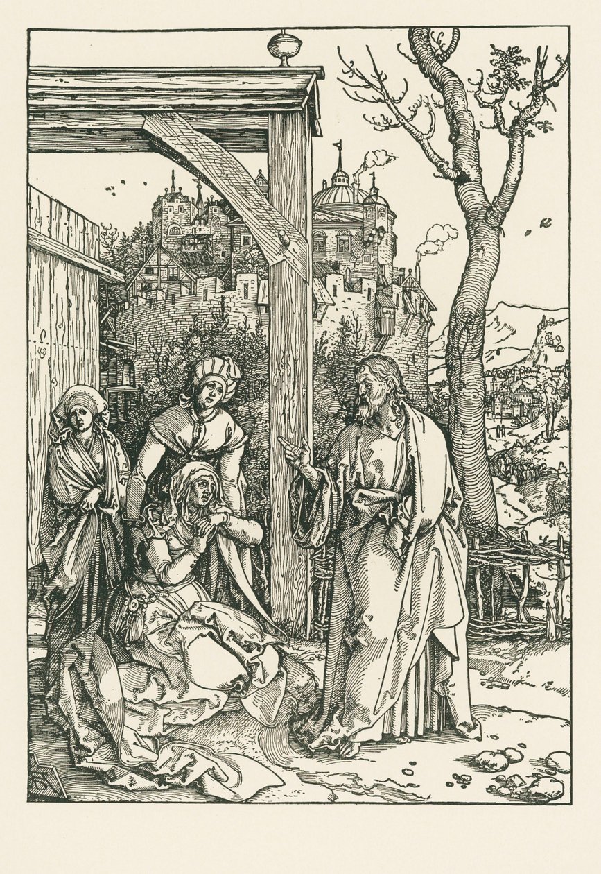 Kristus se loučí se svou matkou, asi 1504 (dřevoryt) od Albrecht Dürer or Duerer