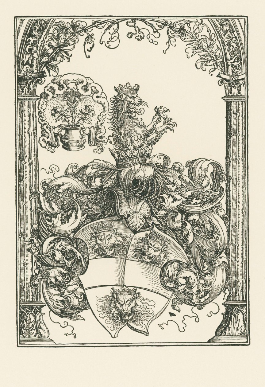 Erb Jacoba de Bannissis, asi 1515 (dřevoryt) od Albrecht Dürer or Duerer