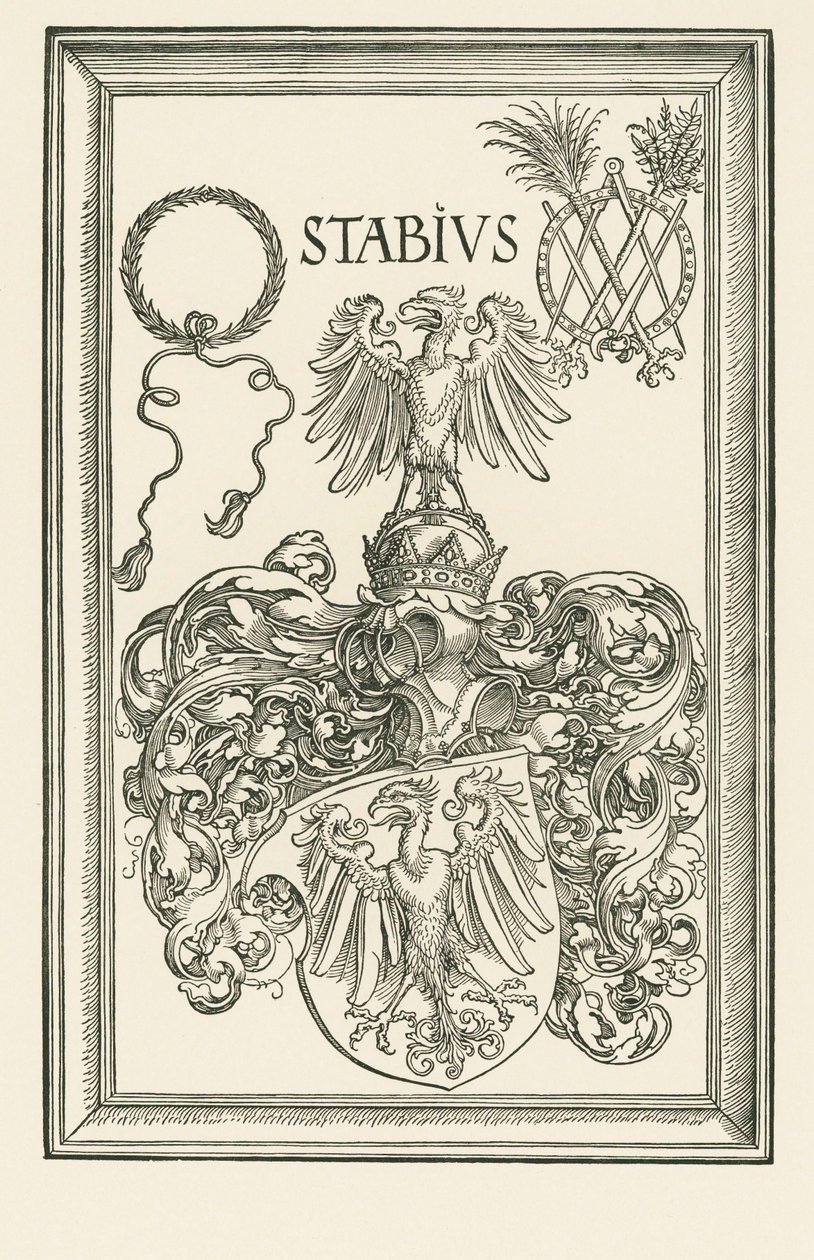 Erb Johannese Stabiuse, asi 1514 (dřevoryt) od Albrecht Dürer or Duerer