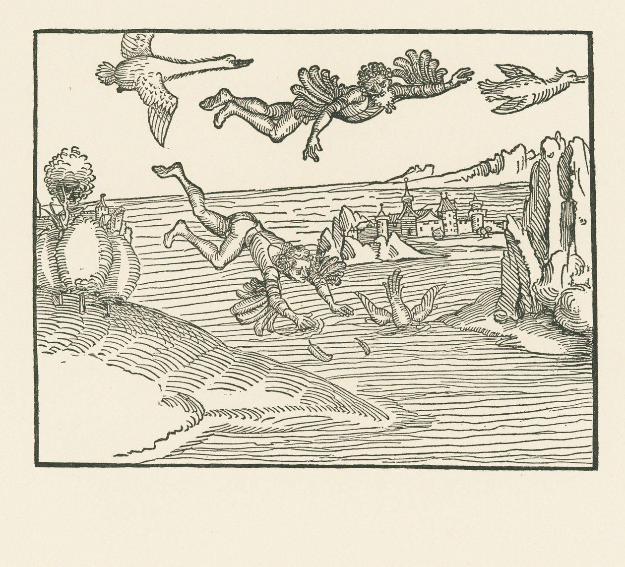 Daidalos a Ikarus od Albrecht Dürer or Duerer