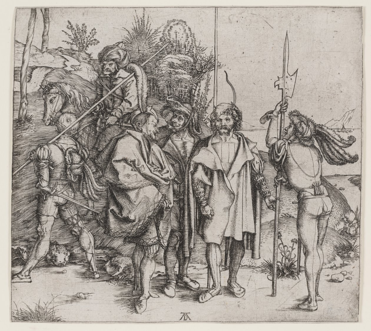 Pět vojáků a Turek na koni, 1495-96 od Albrecht Dürer