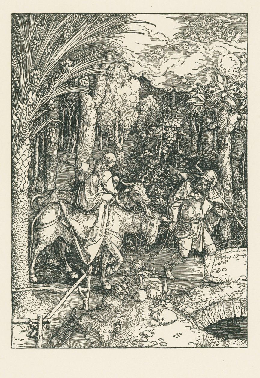 Útěk do Egypta, asi 1504 (dřevoryt) od Albrecht Dürer or Duerer