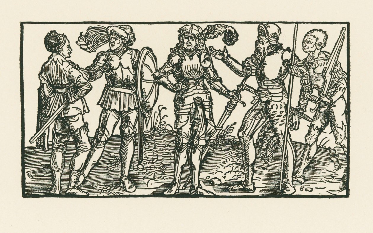 Rytíři a vojáci od Albrecht Dürer or Duerer