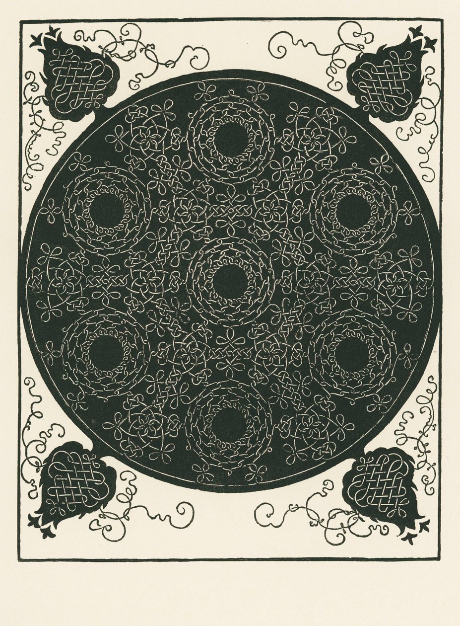 Uzel s malým černým kruhem uprostřed, který se šestkrát opakuje. od Albrecht Dürer or Duerer