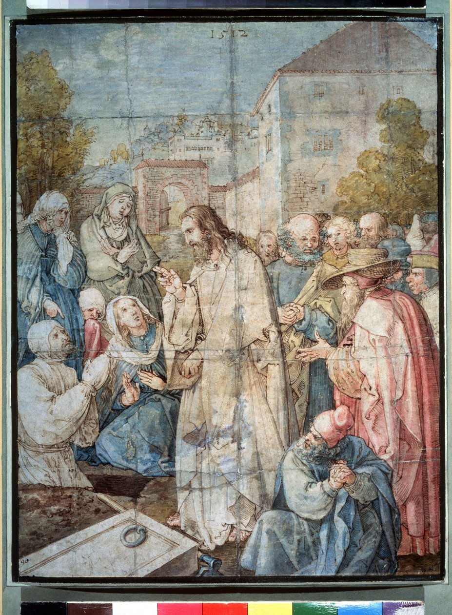 ""Vzkříšení Lazara"" (Vzvýšení Lazara) Akvarel a tuš od Albrechta Durera (1471-1528) 1512 Puškinovo muzeum, Moskva od Albrecht Dürer