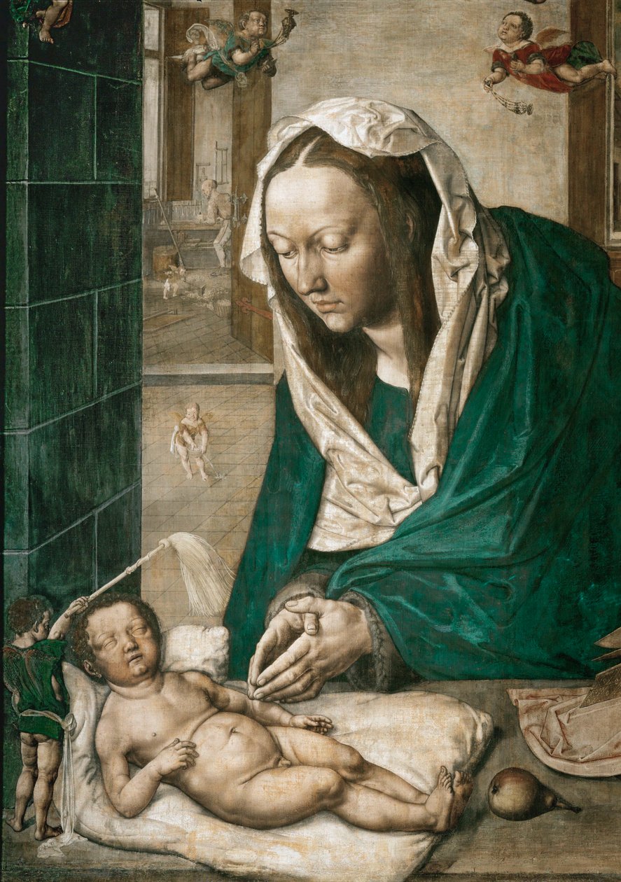 Madona s dítětem, ústřední deska Drážďanského oltáře, kolem roku 1496 (tempera na plátně) od Albrecht Dürer or Duerer