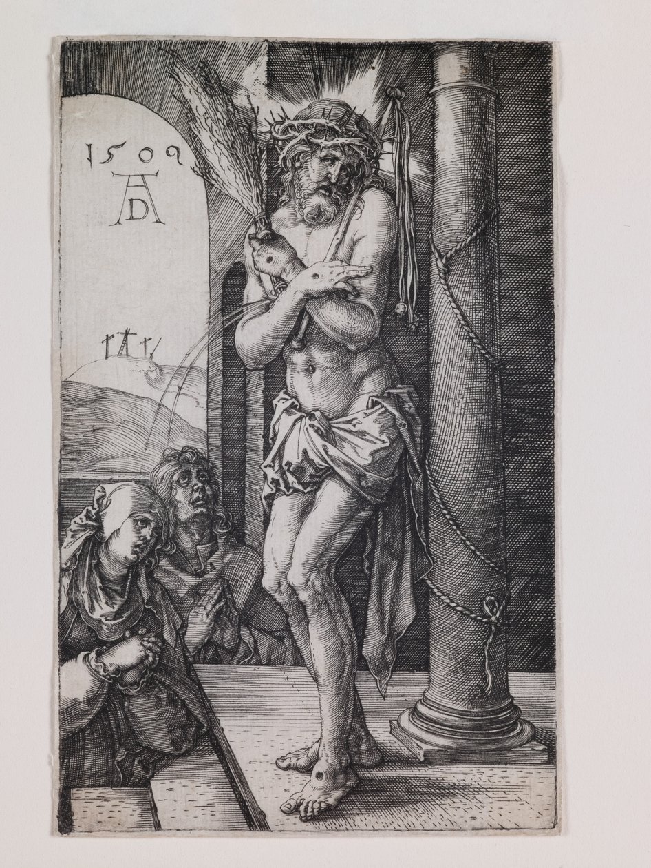 Bolestný muž u sloupu, ze série "Malá vášeň" od Albrecht Dürer or Duerer