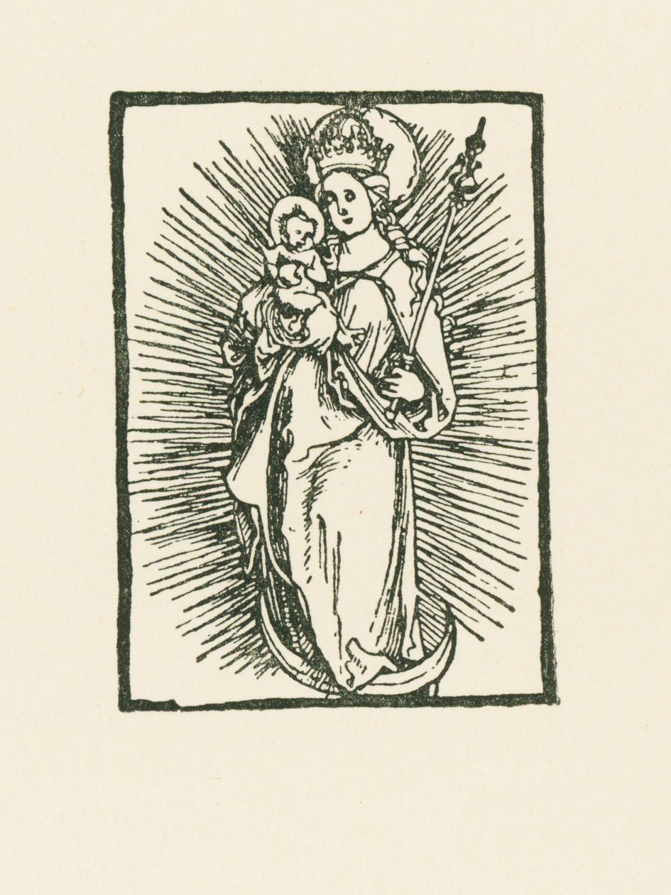 Panna Maria jako královna nebes na slunci od Albrecht Dürer or Duerer