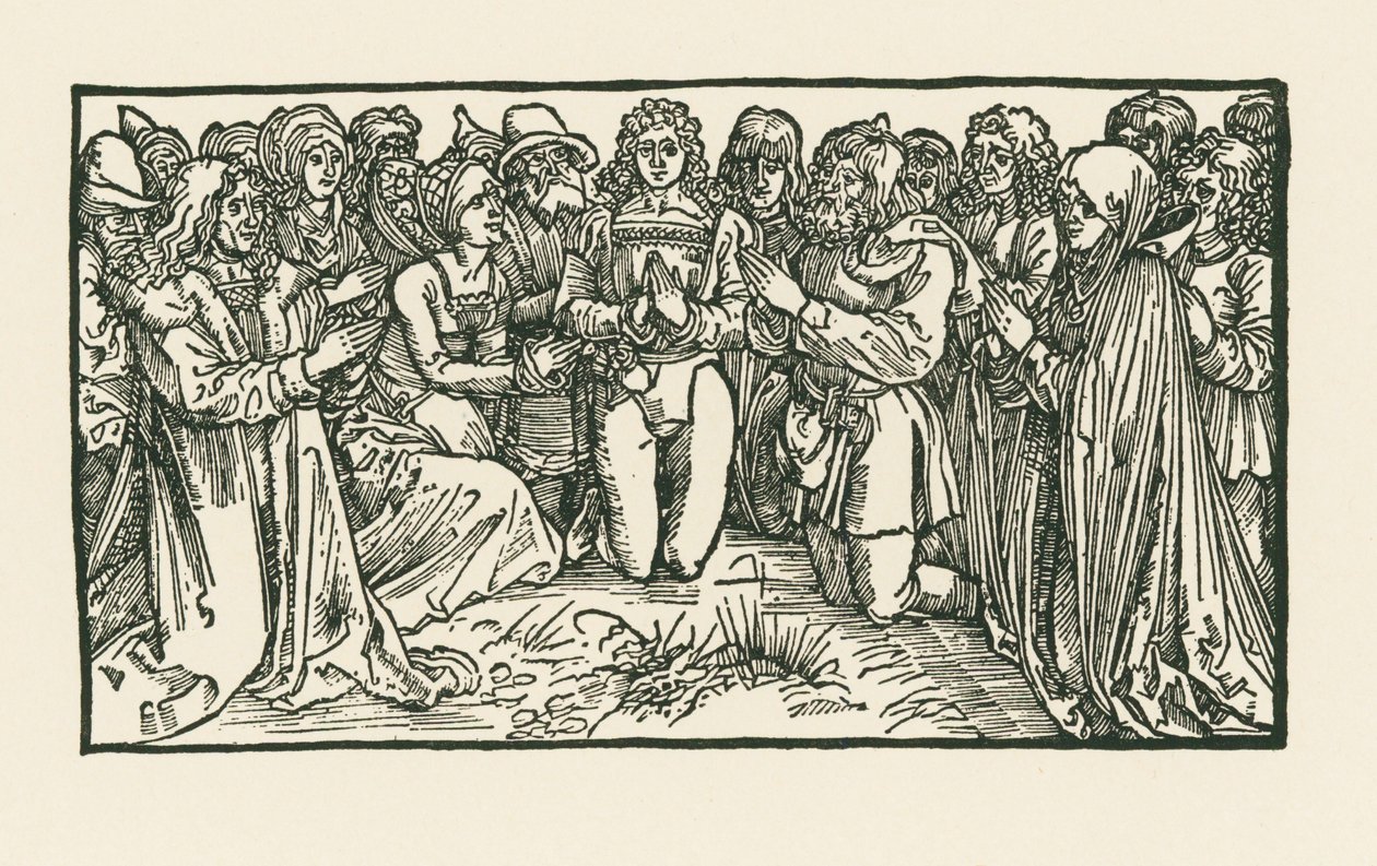 Muži a ženy při modlitbě od Albrecht Dürer or Duerer