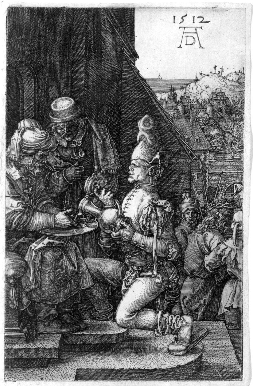 Pilát si myje ruce, z The Engraved Passion, 1512 od Albrecht Dürer