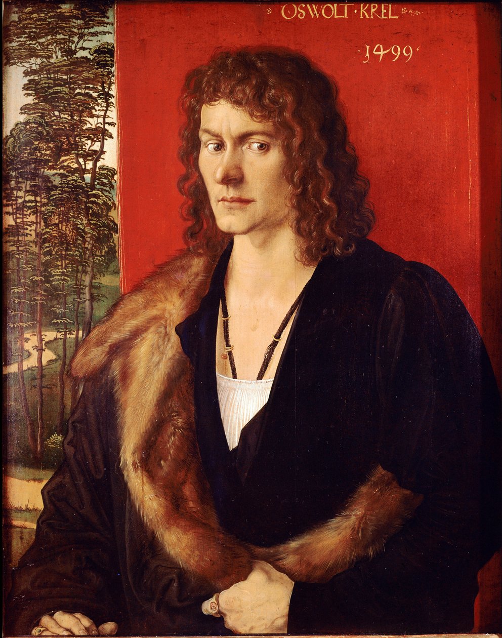 Portrét malby Ashbolt Creel od Albresta Distance (1461-1526) 1499 vajec. 50x39 SIM Mnichov, Alte Pinkotheke od Albrecht Dürer