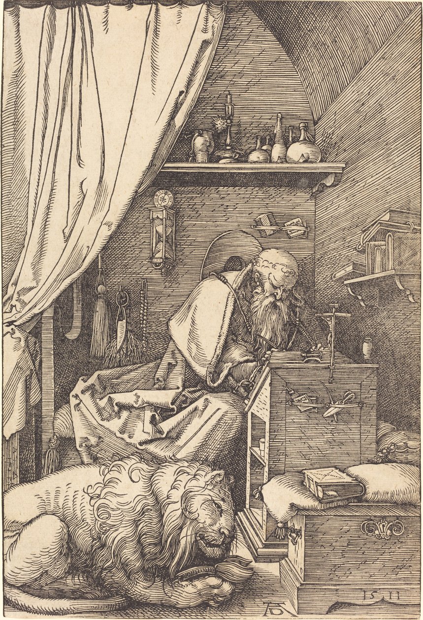 Svatý Jeroným ve své cele od Albrecht Dürer
