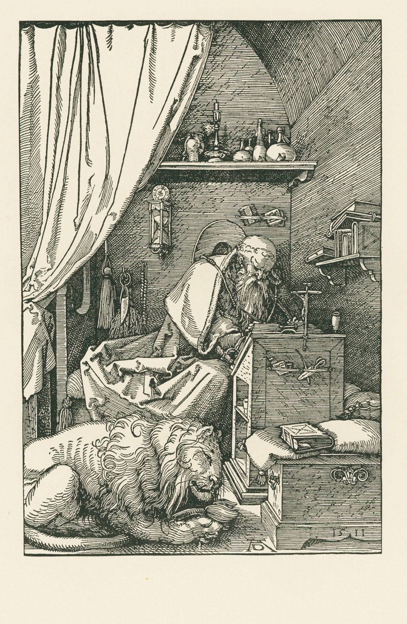 Svatý Jeroným ve své cele od Albrecht Dürer or Duerer