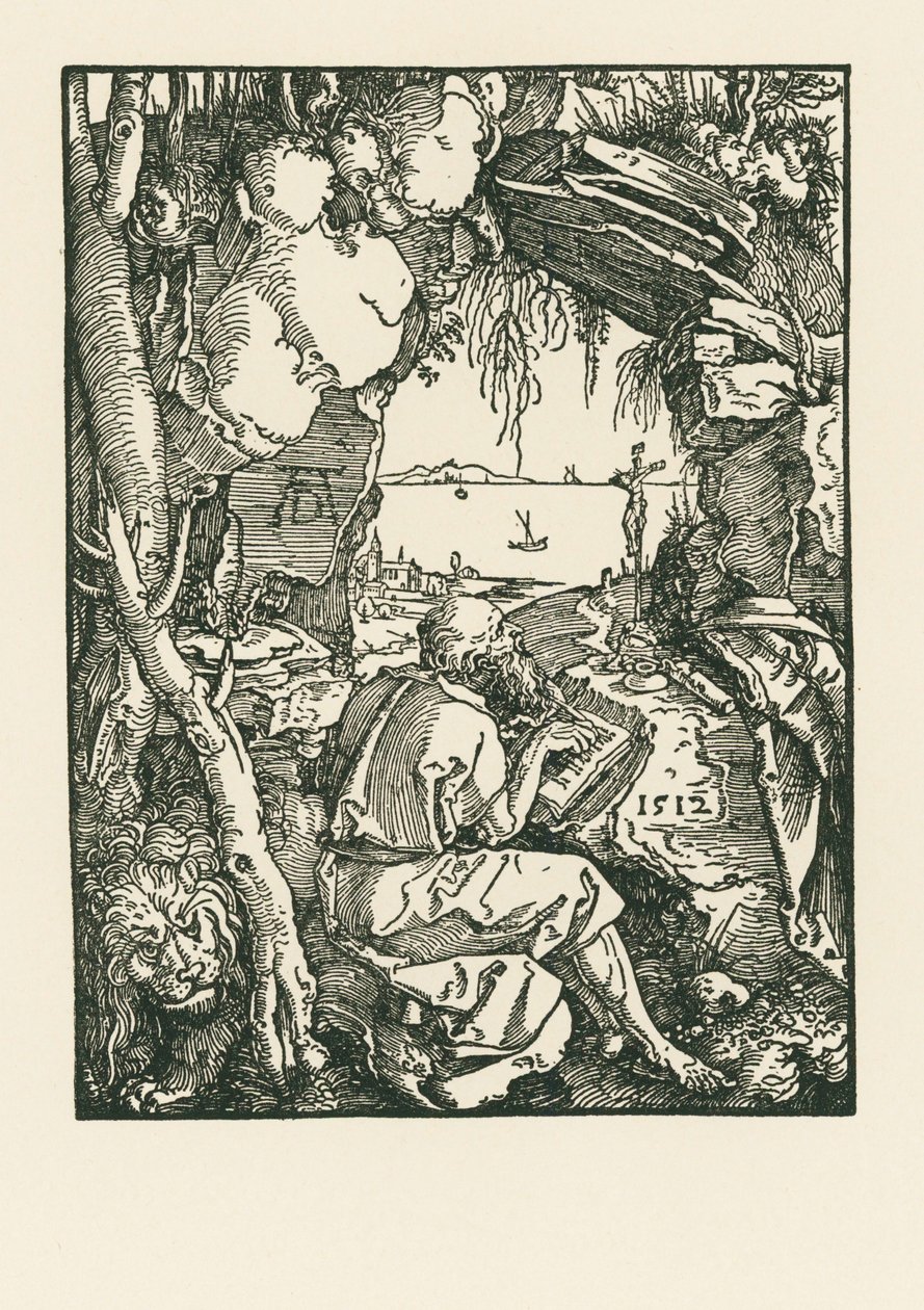 Svatý Jeroným v jeskyni od Albrecht Dürer or Duerer