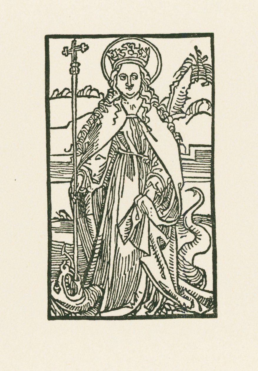 Svatá Markéta. Ilustrace k Hortulus Anime. Vytiskl Michael Furter, Basilej od Albrecht Dürer or Duerer
