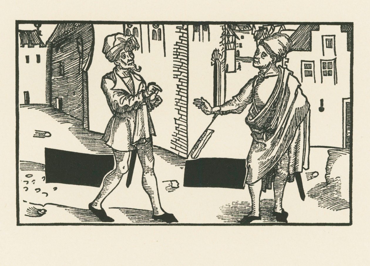 Sannio a Syrus, asi 1492-93 (dřevoryt) od Albrecht Dürer or Duerer