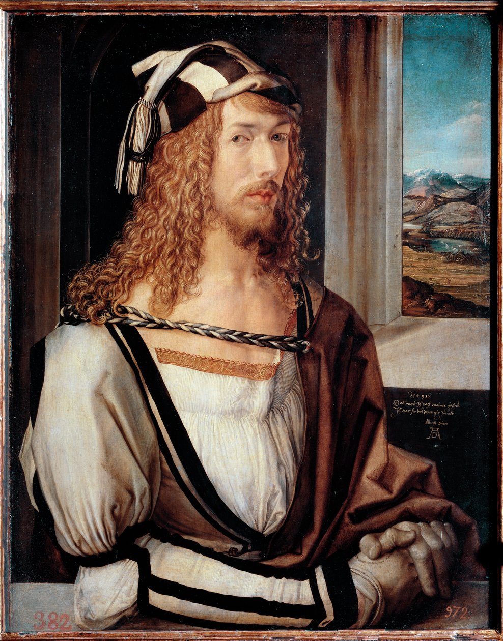 Autoportrét ve 26 letech (olej na dřevě od Albrecht Dürer