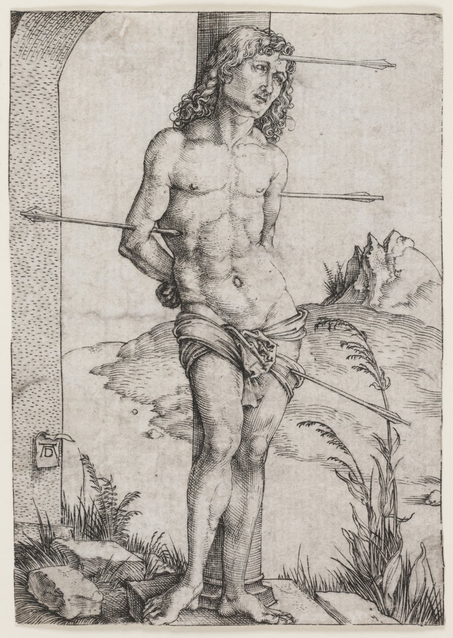 Svatý Šebestián u sloupu od Albrecht Dürer